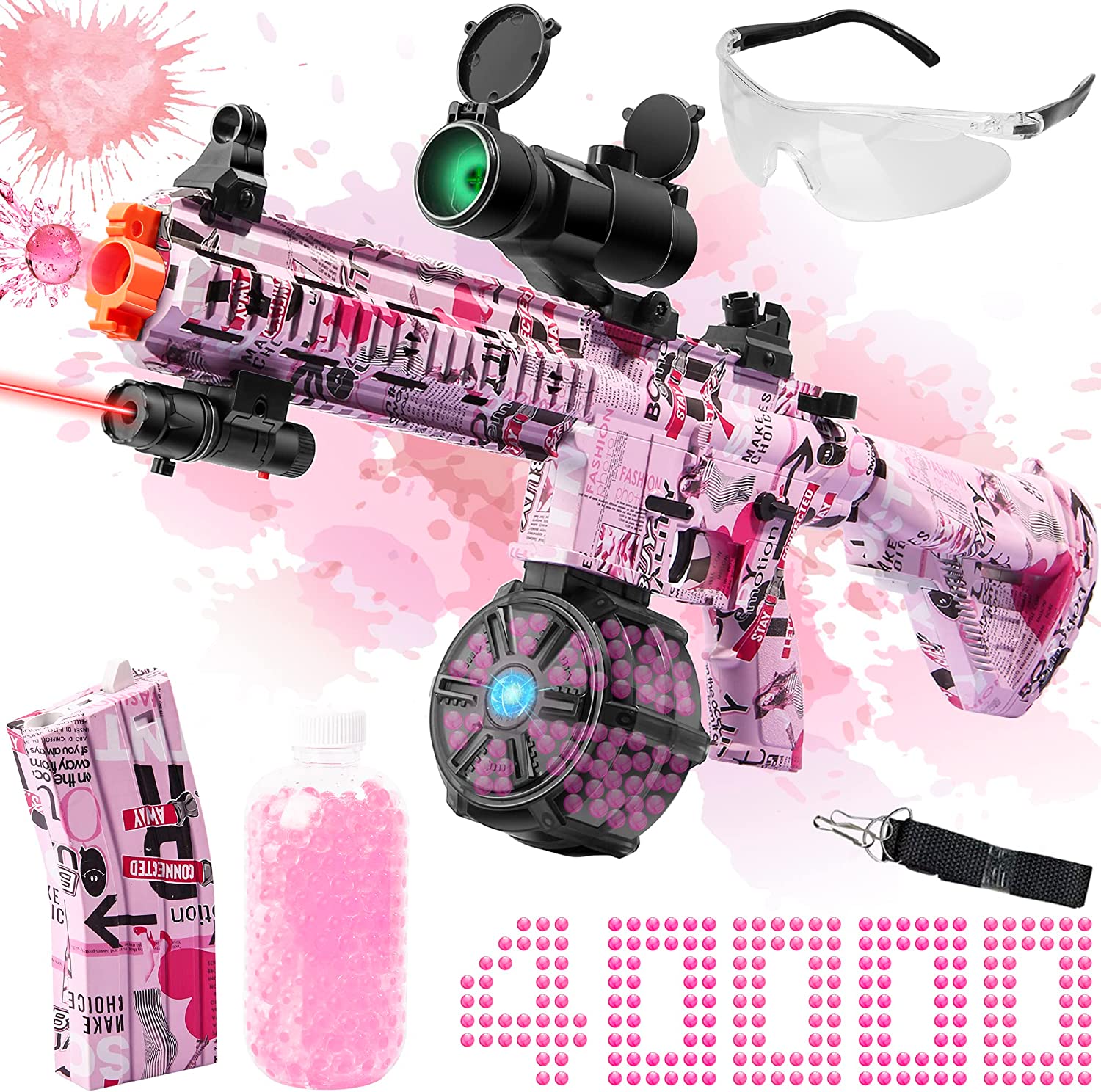Pistola de bolas de gel grande con tambor M416 manual y automático