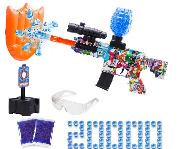 HYNXM Pistola de salpicaduras – Pistola Orby con escudo inflable con 20000 bolas