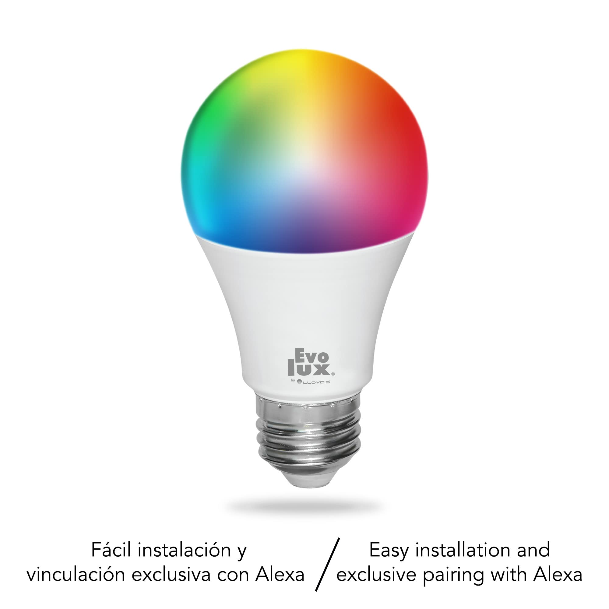 2 focos Evolux by Lloyd's Foco LED Inteligente WiFi A19 configuración automática