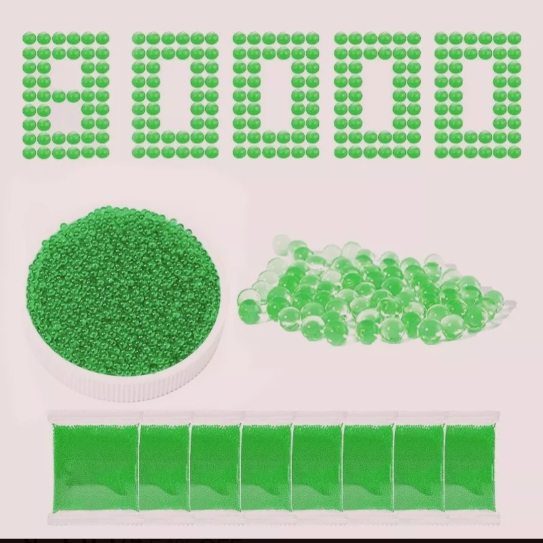 8 sobres bolas de hidrogel color verde 7-8mm