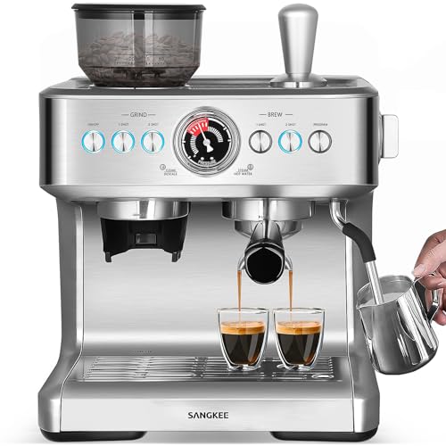 SANGKEE Cafetera Espresso y Cappuccinos Profesional 20 Bar, Máquina de café con 