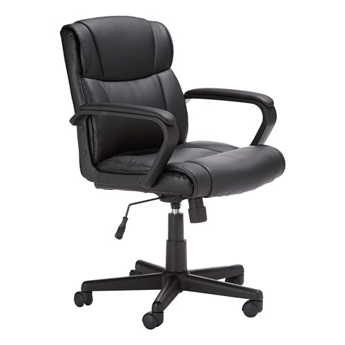 Amazon Basics - Silla ergonómica de escritorio de oficina con reposabrazos, altu