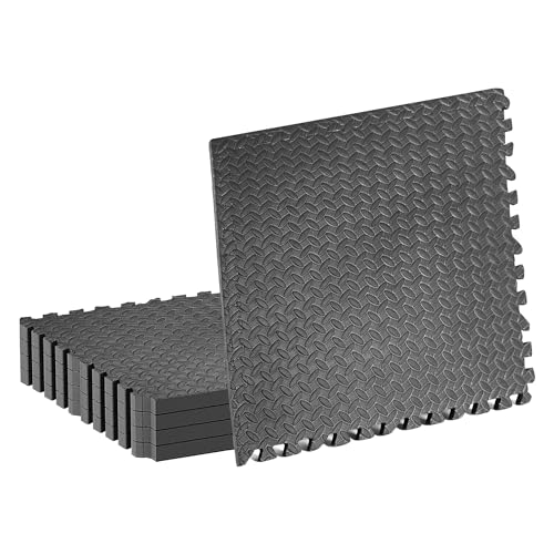 Tapete Ejercicio con Cuadros de Entrelazado con Borde,Tapete para Gimnasio, 4 Pi