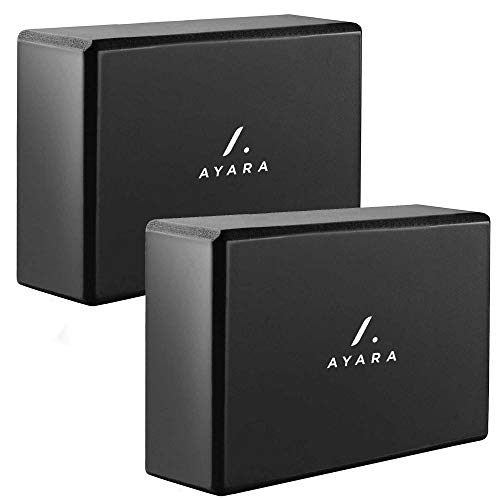 AYARA Set 2 Bloques de Yoga de Goma Eva de Alta Densidad, Antideslizante y Resis