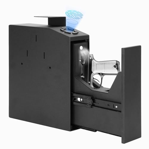 Caja fuerte para pistola con huella digital biométrica para mesita de noche, com