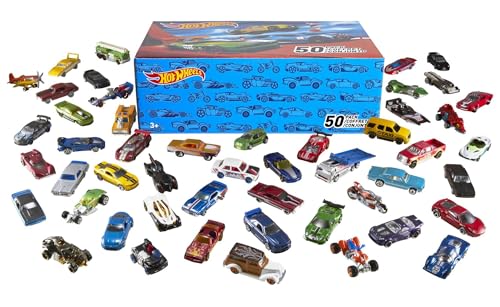 Hot Wheels Die Cast Basics Vehículo de Juguete Paquete de 50 Autos con una fantá
