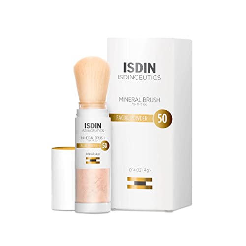 ISDIN Polvo de cepillo mineral, contaminación facial y protección de luz azul, u