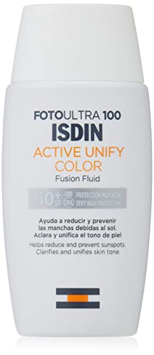 ISDIN FotoUltra 100 Active Unify SPF 50+, Protector Solar Facial con color, Acla