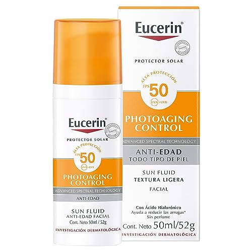 Eucerin Protector solar facial anti edad con ácido hialurónico FPS 50+, Sun, 50 