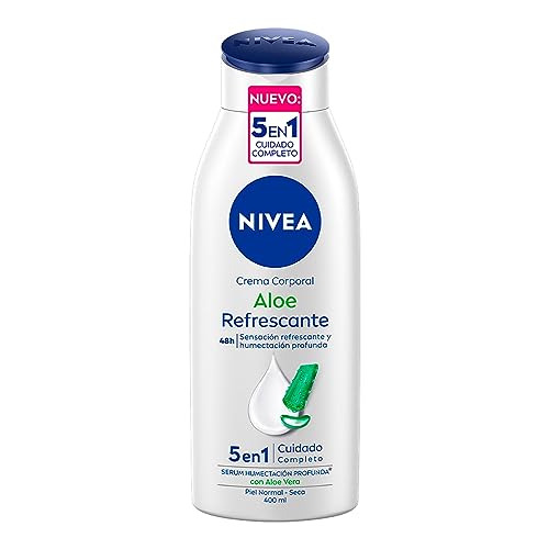 NIVEA Crema Corporal Humectante Aloe Vera Refrescante (400 ml) - 48 horas de Hum