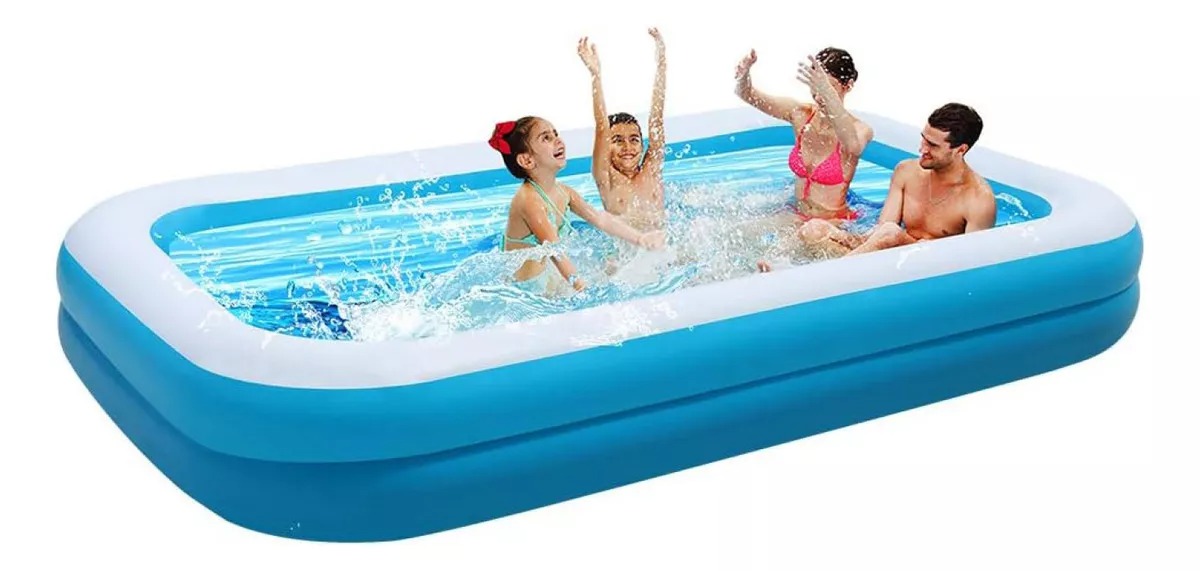 Alberca Inflable Grandes Piscinas Rectangular 205x150x50cm Color Azul