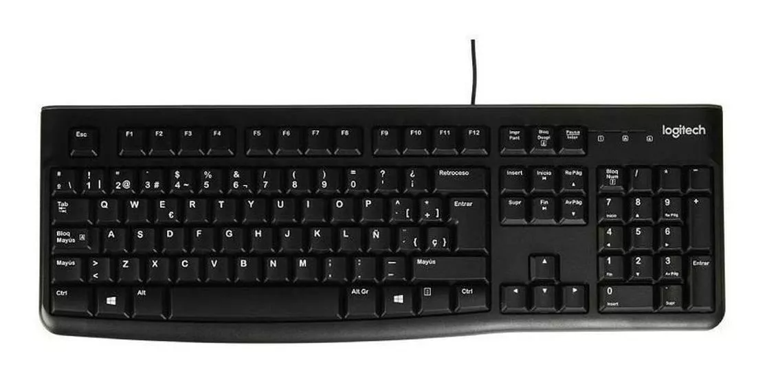 Teclado alámbrico 920-004422 Ergonómico K120 Color Negro Logitech