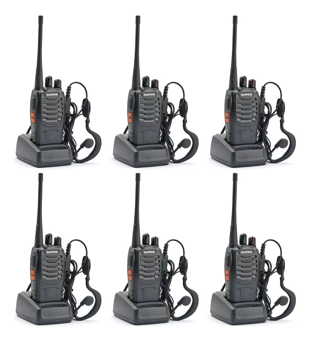 Set De 6 Radios Baofeng Bf-888s Walkie Talkie Inmediato