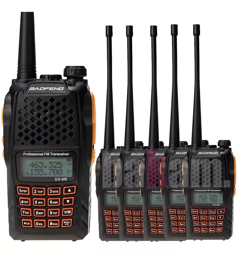 5 Radios Uv-6r Baofeng Walkie Talkie Uhf Vhf Uv6r Bandas De Frecuencia Uhf-vhf C