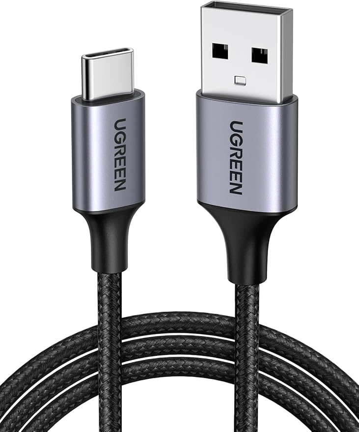 UGREEN 1M Cable USB C a USB A 2.0, 3A Tipo C Carga Rápida con Trenza de Nailon, 