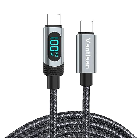 Vantisan Cable USB Tipo C a C 100W 2 0V 5A,cable usb c carga rapida PD 3.0 Panta