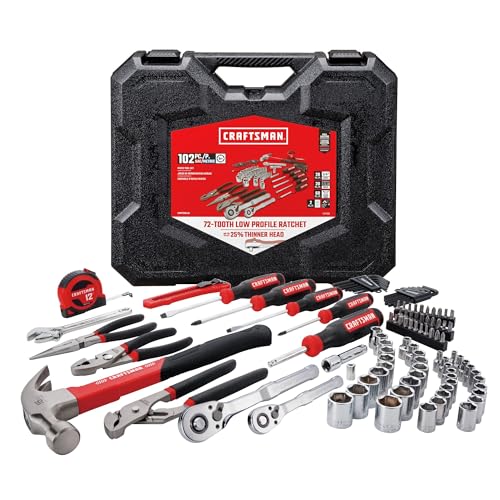 CRAFTSMAN - Kit de herramientas de 102 piezas para el hogar y el automóvil, jueg