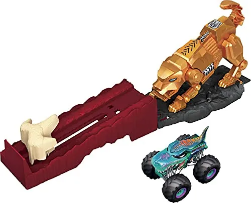 Set De Juego Hot Wheels Monster Trucks Sabretooth Showdown H