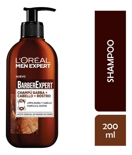 Shampoo L'Oréal Paris Men Expert para Barba, Rostro y Cabello 200ml