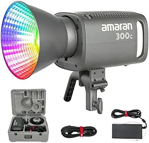 Aputure Amaran 300c RGB COB Luz de video Bowen Mount 2.500K a 7.500K CCT con aju