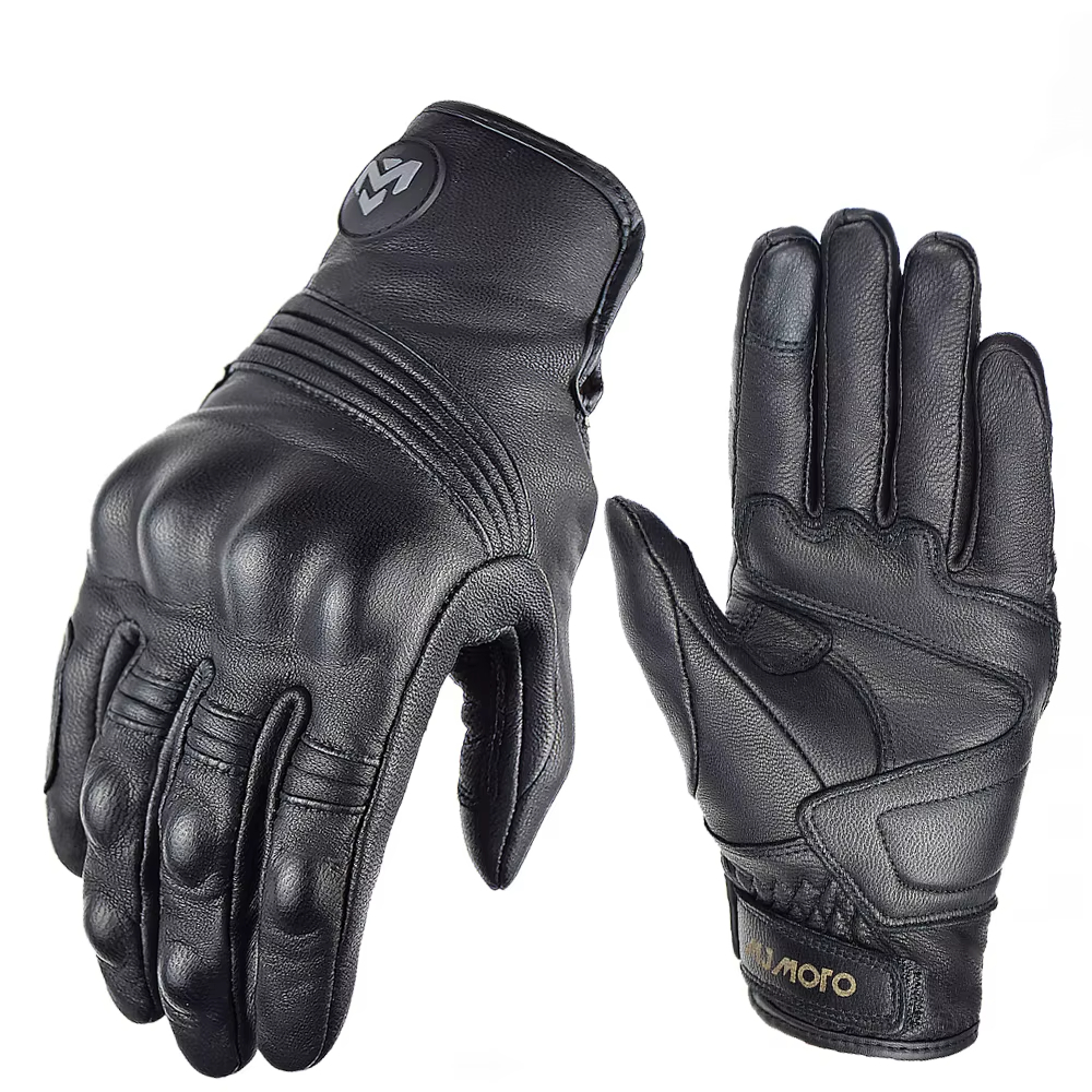 Guantes MjMoto Retro de cuero largos SIN PORO