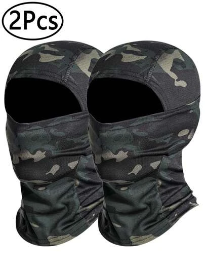 Dos Pasamontaña con diseño militar camuflado para hombres y mujeres