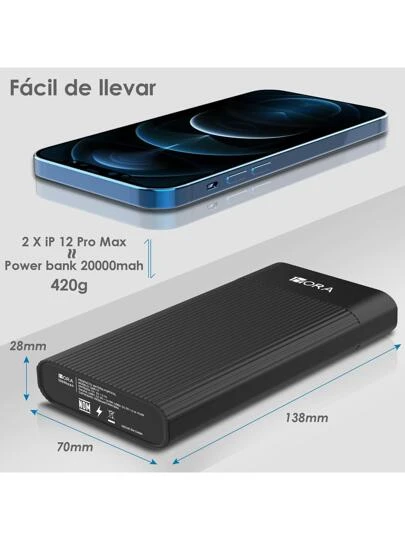 Cargador Portatil 1Hora Power bank 20000 mah