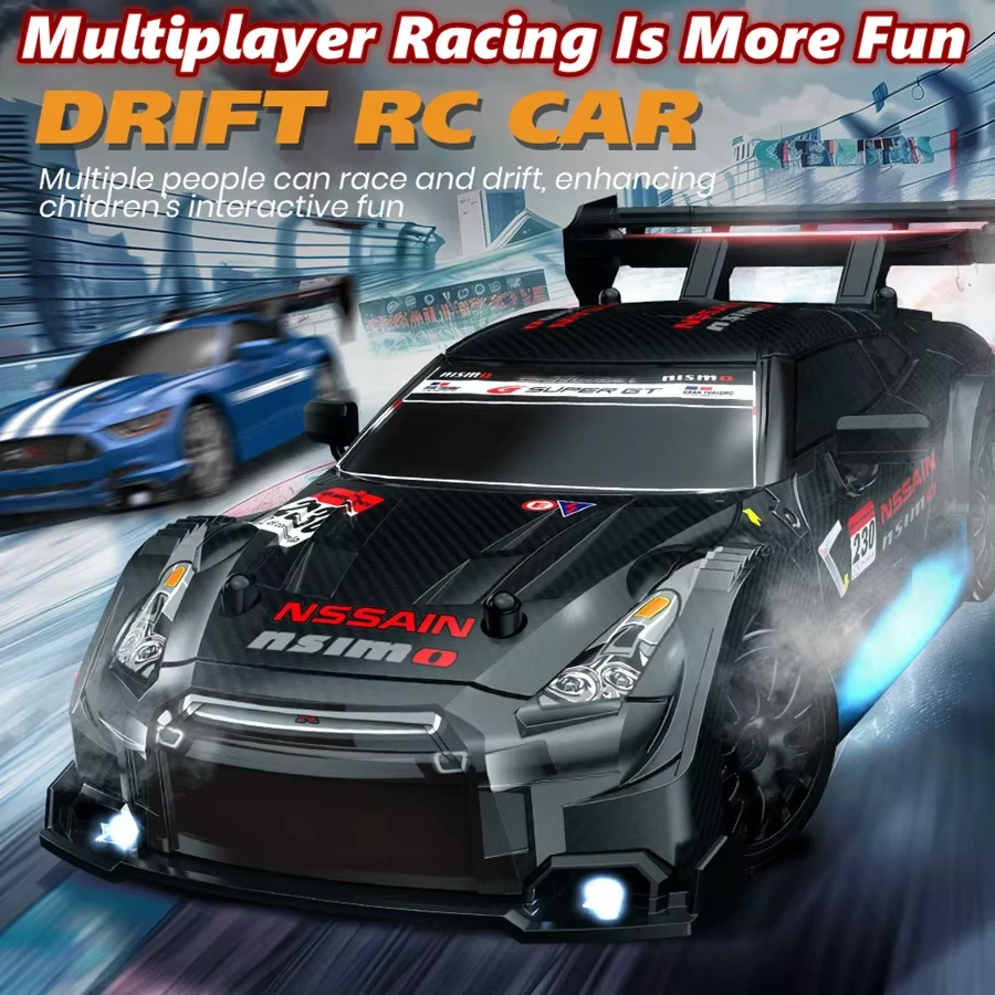 Carro de Control Remoto 4WD RC Drift GTRPRO AE86PRO modelo 4x4 carreras RTR Negro