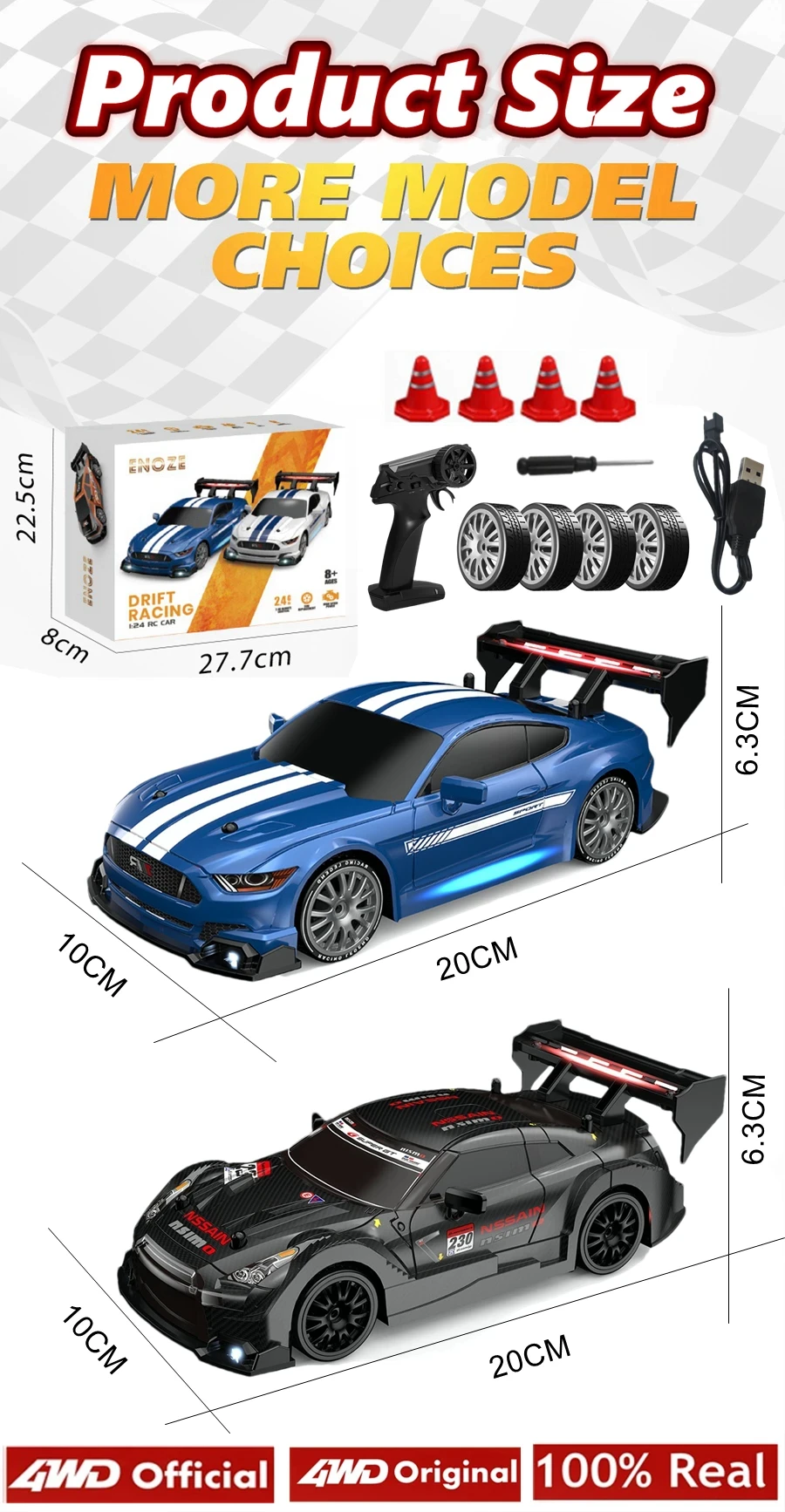 Carro de control remoto 4WD RC Drift GTRPRO AE86PRO modelo 4x4 carreras RTR AZUL