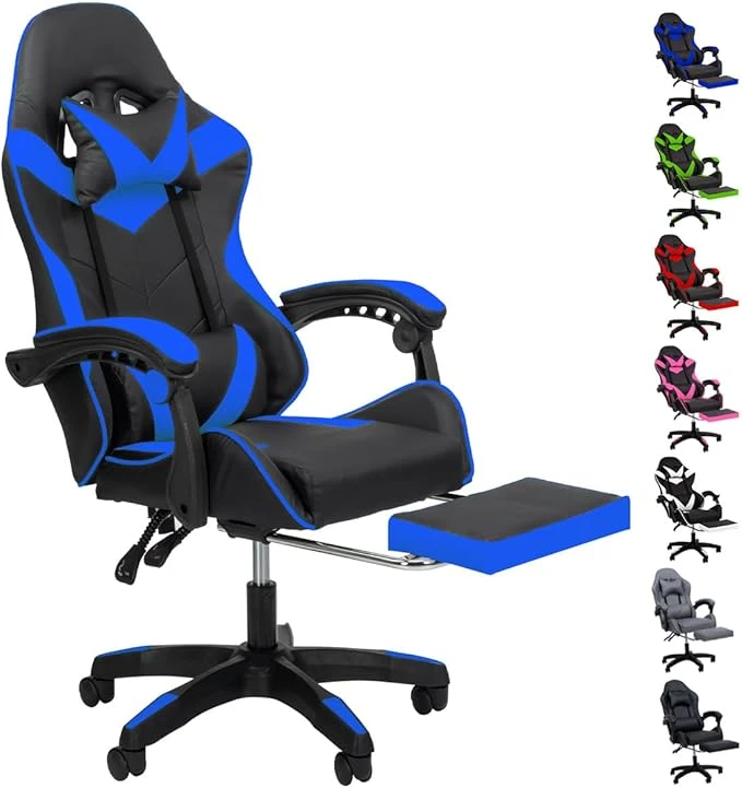 SELECTSHOP Silla Gamer Reclinable con Reposa Pies