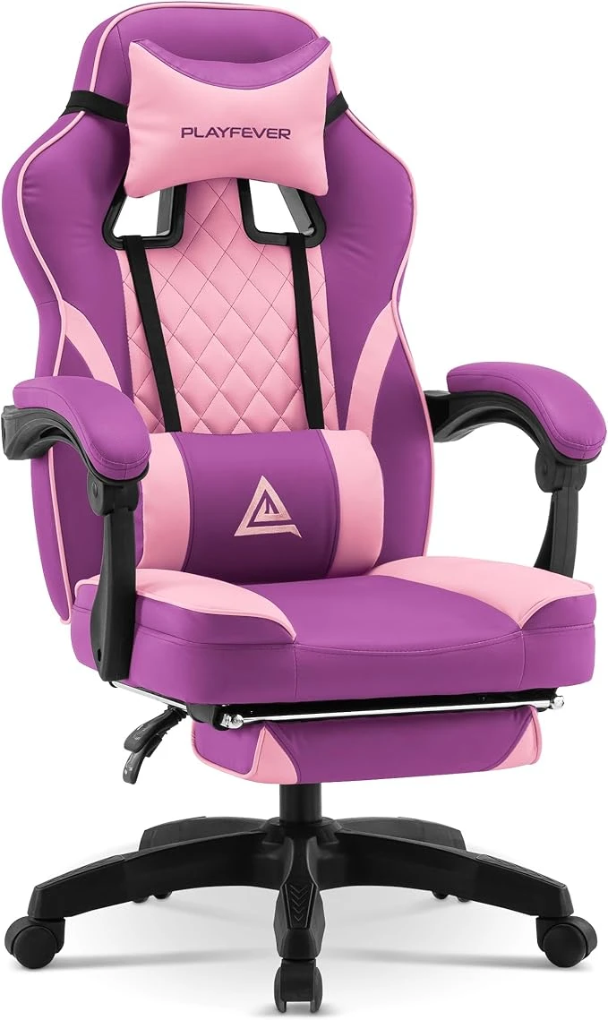 Silla Gamer Playfever Omega Escritorio Ergonomica Reclinable y Ajustable | Soporte de Cuello y Espalda | Estilo y Funcionalidad