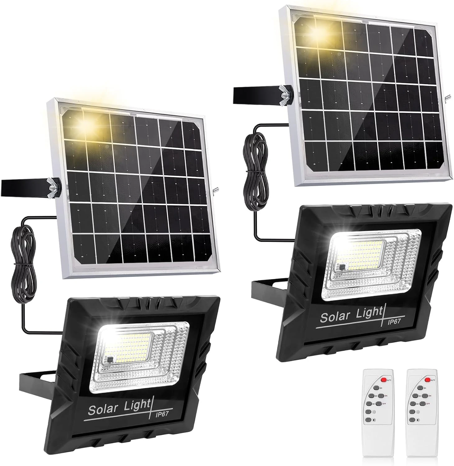 Lamparas Solares Exterior, 6000mAh Luz Solar Exterior con Panel YUDSKU