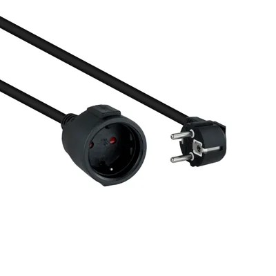 Cable de alimentacion schuko nanocable 2m - macho - hembra - negro