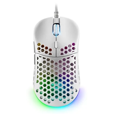 Mouse raton mars gaming optico usb 7 botones 12800ppp rgb blanco