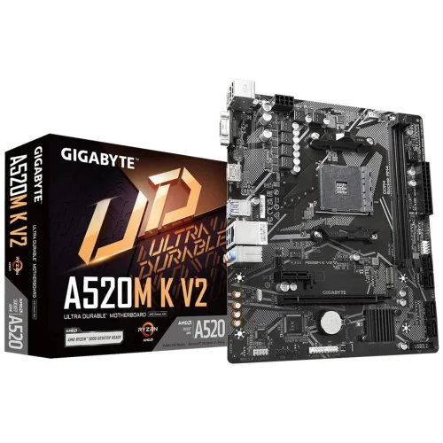 Placa base gigabyte a520m k v2 am4 m - atx - 2 x ddr4 - 4 x usb 3.2 - 2 x usb 2.0 - 1 x hdmi - 1 x d - sub - 1 x ps - 2