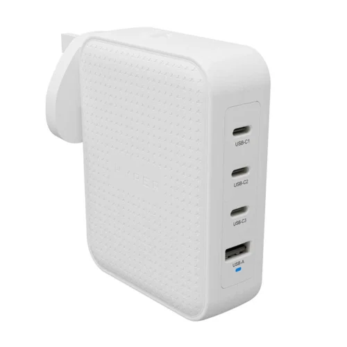 Cargador pared hyper hyperjuice 145w 1x usb tipo a 3x usb tipo c