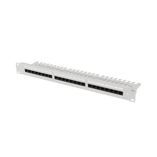 Patch panel lanberg 24 puertos 1u 19 pulgadas cat.6 utp con organizador cables gris