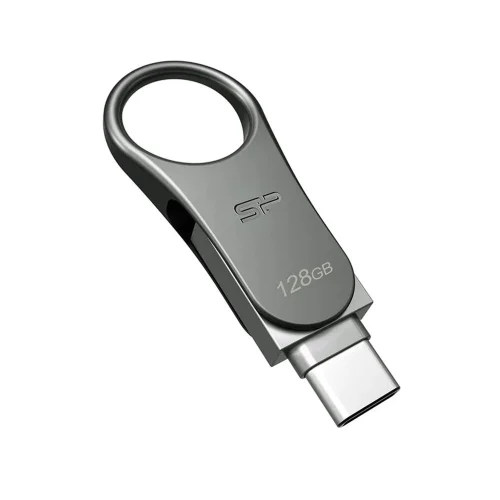 Memoria usb 3.2 - usb tipo c silicon power c80 128gb dual metalico