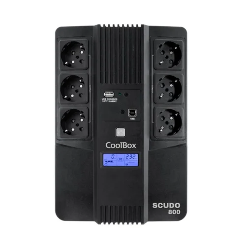 Sai coolbox scudo3 800va lcd 6 enchufes schuko