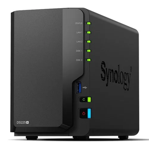 Servidor nas synology disk station ds225+ 2gb gigabit ethernet 8tb (2x4tb hdd)