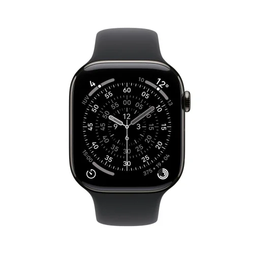 Smartwatch apple watch s11 gps + cellular 42mm slate titanium case black sport band s - m