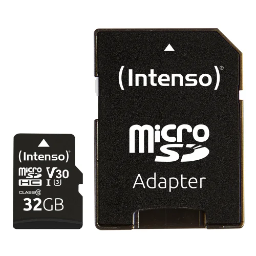Tarjeta memoria micro sd intenso 32gb profesional v30 + adaptador sd