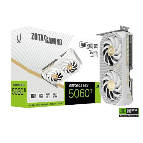 Tarjeta grafica zotac gaming rtx 5060 ti twin edge oc white edition 16gb gddr7