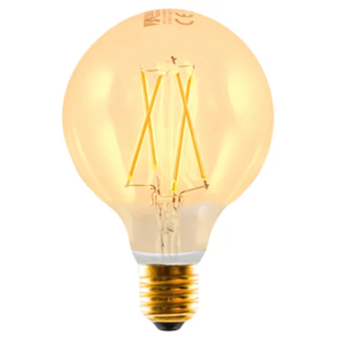 Bombilla led silver electronic filamento edison globo 3w=25w - e27 - 2.200k - 320º - 330 lm - luz extra calida - a++
