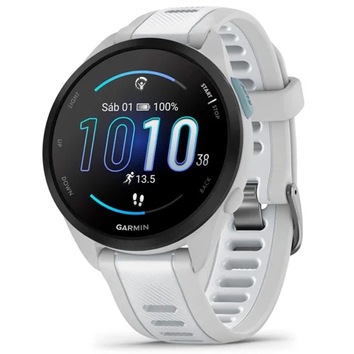 Garmin forerunner 165 music reloj inteligente para correr con gps pantalla táctil amoled métricas optimizadas planes de entrenamiento pay autónomía de 11 días blanco